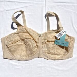 Goddess Lace Underwire Bra 48FF Beige GD0106